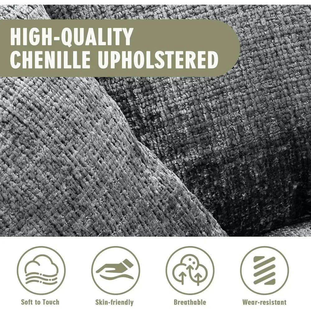 Bean Bag Chair Sofa with Pillows, Beanbag Lazy Chair for Living Room, Stuffed Round Sofa Chair Fluffy Sofa Bed