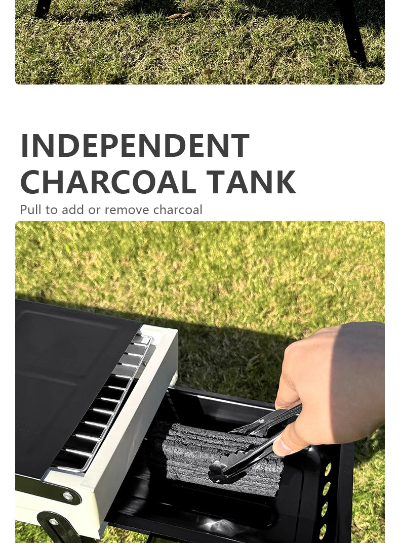 BISINNA Outdoor Barbecue Grill Portable Folding Charcoal Stove Camping Burner Brazier for Travel Picnic BBQ