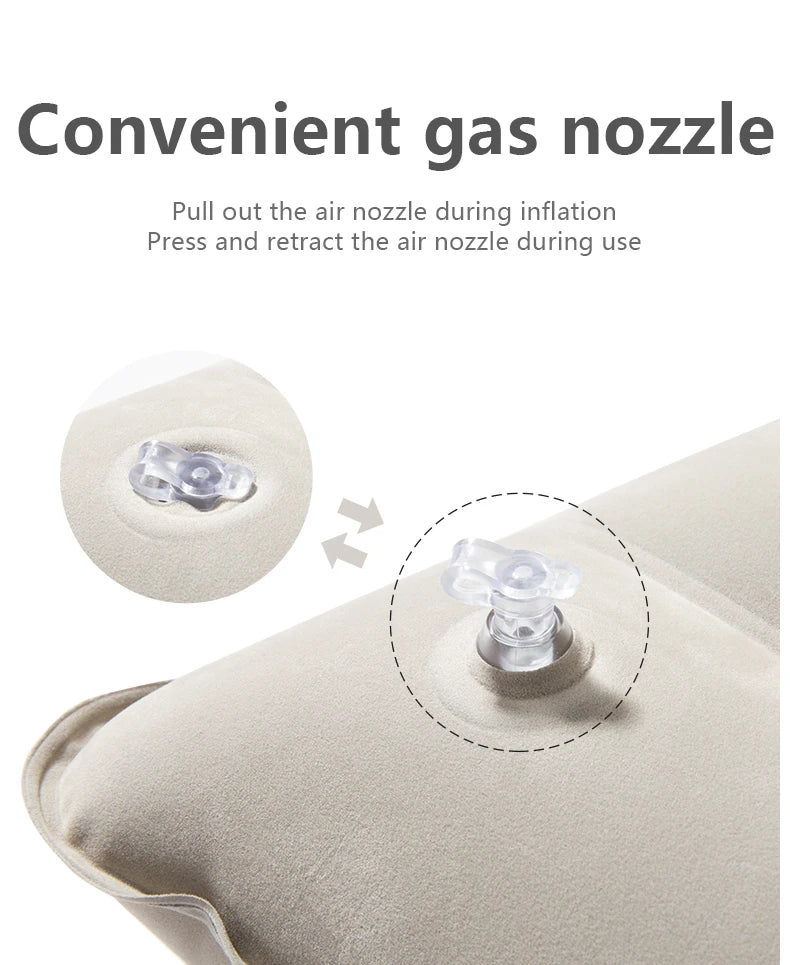 BISINNA Inflatable Pillow,Portable Camping Neck Pillow,Compressible Folding Flocking Air Cushion for Sleeping Travel Hiking