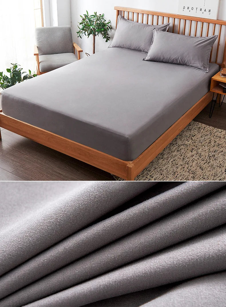 85% Cotton Bed Sheet with Elastic Band Replacement Fitted Bed Sheet Eur Mattress Protective Cover 135/140/160  Double Linens