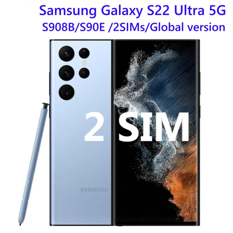 Samsung Galaxy S22 Ultra 5G S908B/DS Global Version Dual Sim RAM 8/12GB 128/256/512GB ROM 6.8" AMOLED NFC SPen Snapdragon Phone