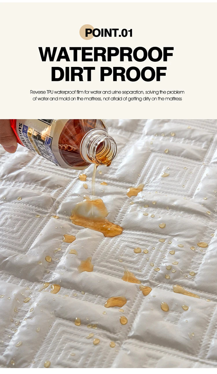 Waterproof Bed Sheet Quilted Throw Mattress Cover for Winter Elastic Fitted Sheet  Protector Full Queen King 160/140*200cm