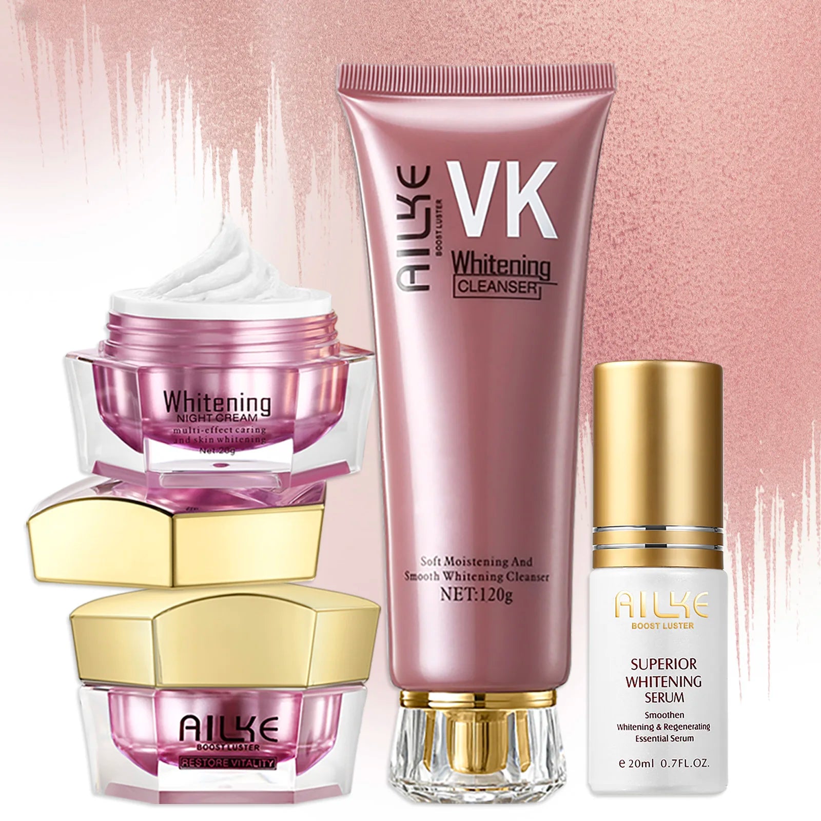 AILKE Lightenin Anti-Wrinkle Face Cream With Collagen, Hyaluronic Acid, Whitening Skin Care Women Facial Moisturizer Set
