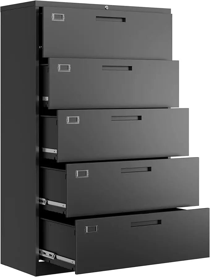 5 Drawer File Cabinet with Lock,Metal Lateral Filing Cabinets for Home Office Hanging Files Letter