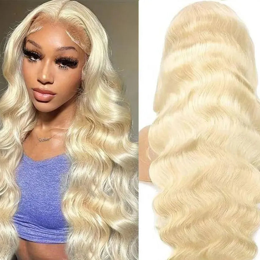 Blonde 613 13x6 Lace Frontal Wigs Pre plucked Body Wave Human Hair Wigs HD 613 Lace Front Human Hair Wigs For Women Can Be Dyed