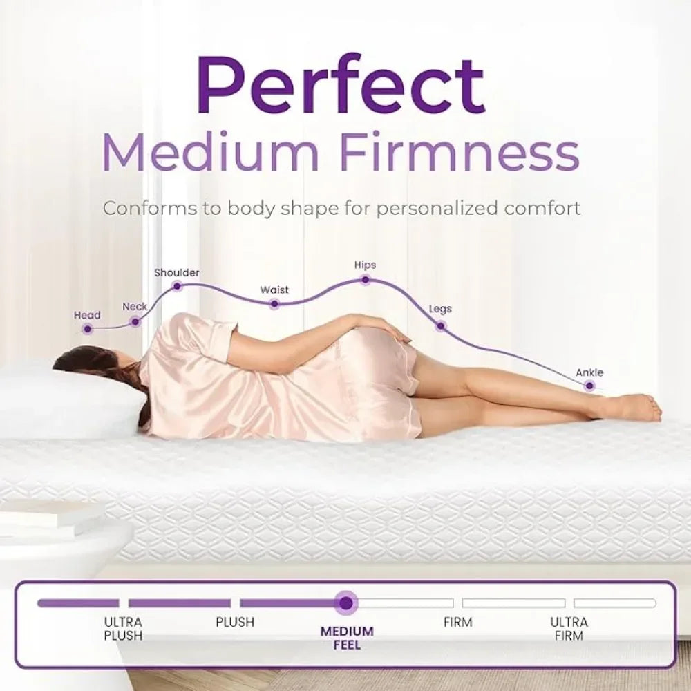 12 Inch Cooling Gel Memory Foam Mattress Medium Firm for Cool Sleep Pressure Relieving CertiPUR-US Certified Convenient