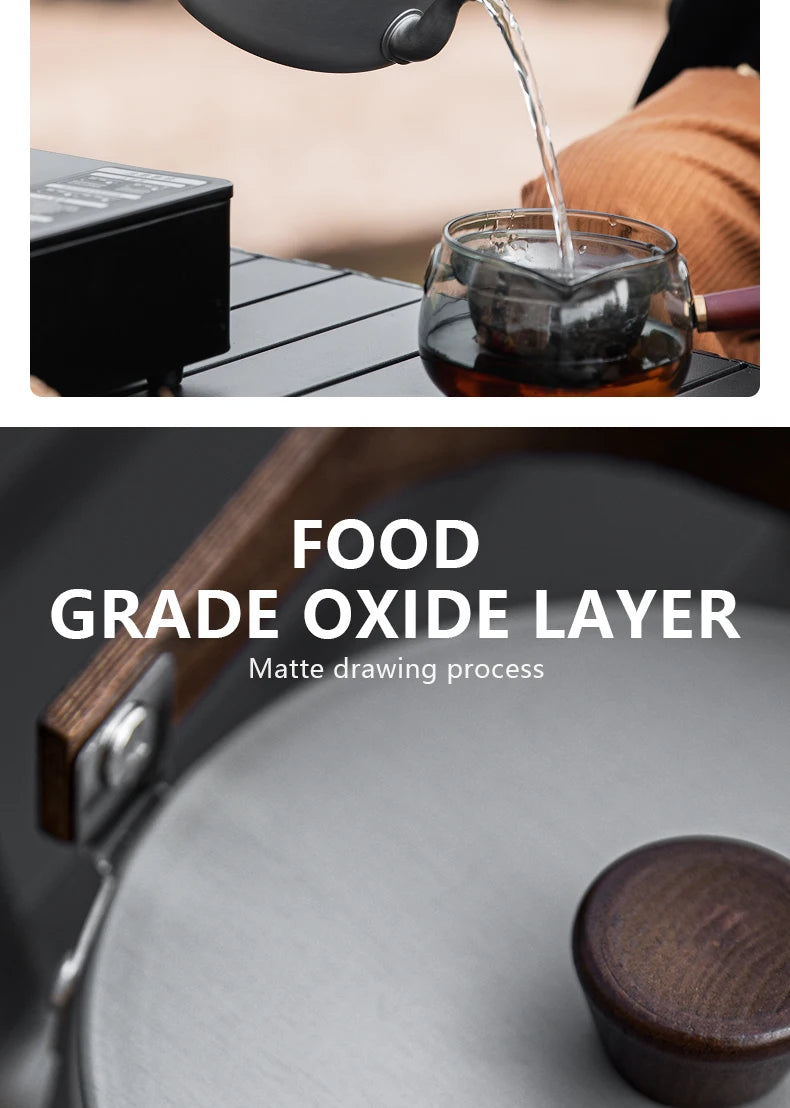 BISINNA 1.1L Camping Water Kettle Lightweight Portable Aluminum Alloy Teapot Outdoor Tourism Picnic Hiking Cookware