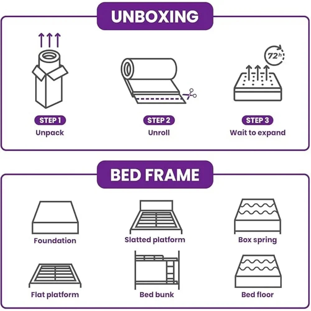 12 Inch Cooling Gel Memory Foam Mattress Medium Firm for Cool Sleep Pressure Relieving CertiPUR-US Certified Convenient