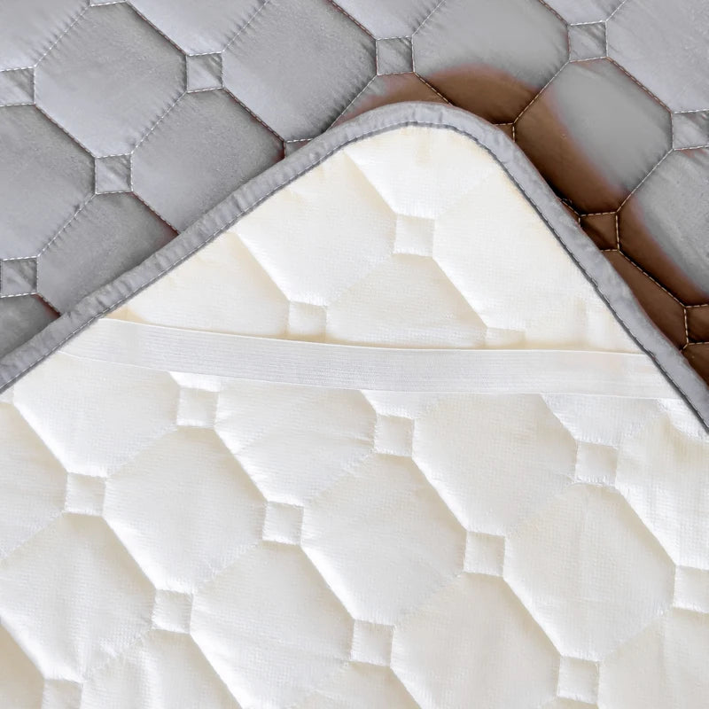 Waterproof Quilted Mattress Protector Cover Thickened Breathable Mattress Topper for Single or Double Bed