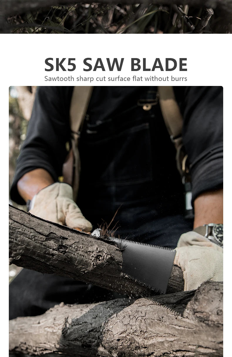 BISINNA 1pcs Double-sided Folding Saw Hand-held Logging Saw Outdoor Camping Gardening Woodworking Tool