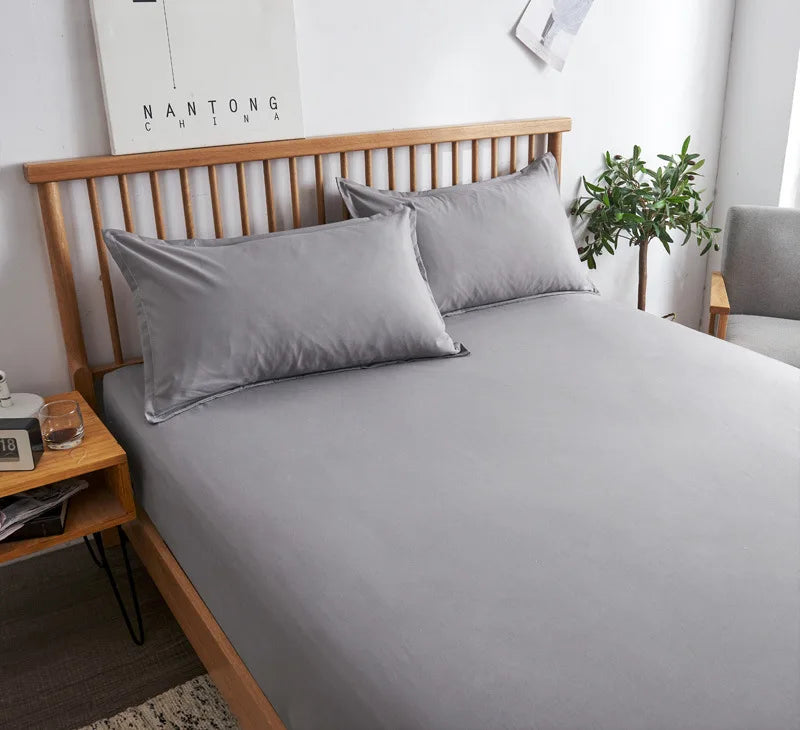 85% Cotton Bed Sheet with Elastic Band Replacement Fitted Bed Sheet Eur Mattress Protective Cover 135/140/160  Double Linens