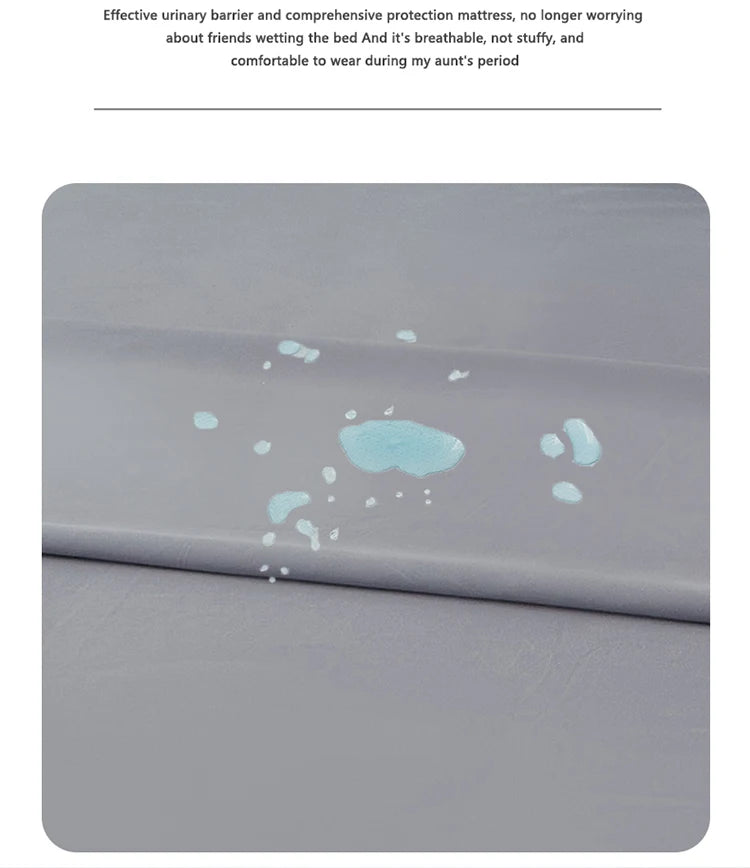 3/4pcs Solid Beding Set, Waterproof Fitted sheet & Bed Sheet & Pillowcases Soft, Queen, KIng, Full, Twin Size, White and Gray