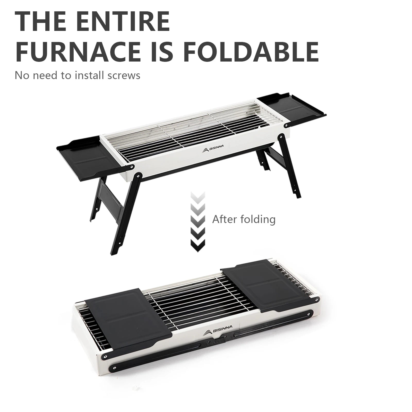 BISINNA Outdoor Barbecue Grill Portable Folding Charcoal Stove Camping Burner Brazier for Travel Picnic BBQ