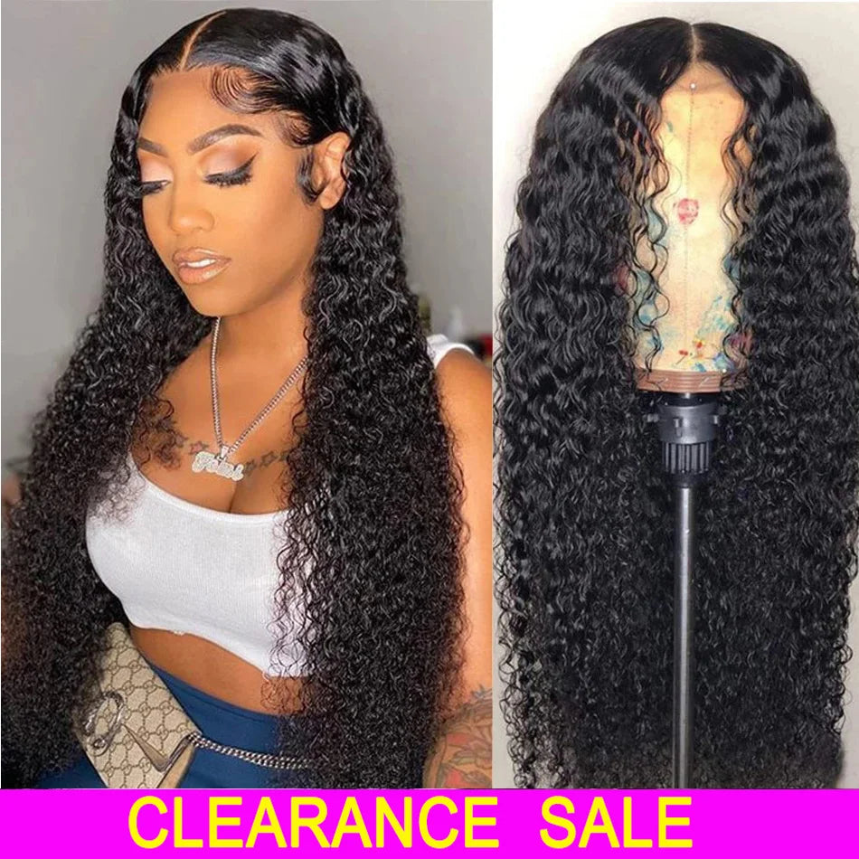 30 40 Inches Long HD Curly 13X6 Lace Frontal Wigs Curly Human Hair Wigs For Women Pre plucked Lace Front Human Hair Wigs 180%