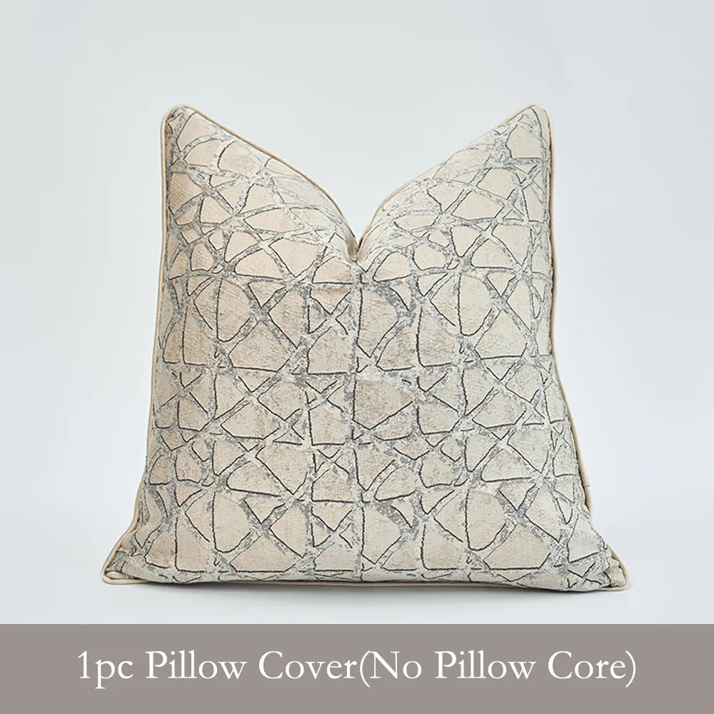 Throw Decor Pillow Covers (no filling)  for Couch Sofa Bed, GreyBeige Cushion Covers 45x45cm/50x50cm