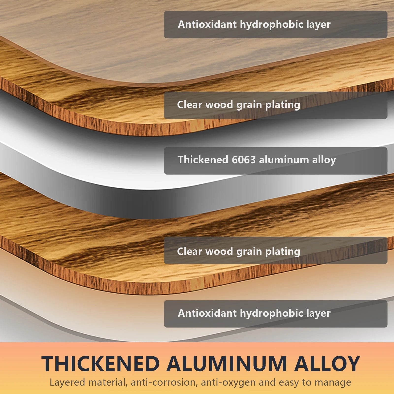BISINNA Aluminum Alloy Custom Egg Roll Table Outdoor Folding Stove Boiling Tea Table Picnic Barbecue Wood Grain Egg Roll Table