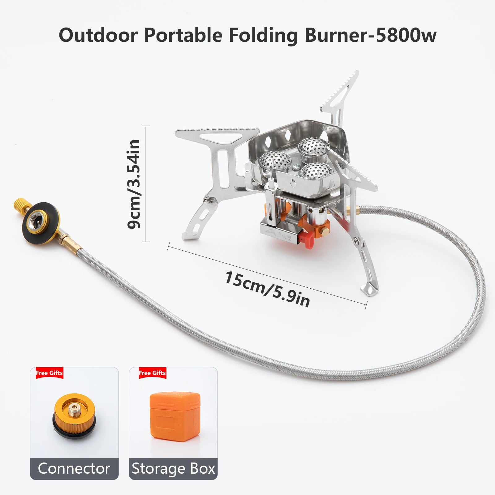 BISINNA Camping Gas Stove 5800W Tourist Folding Burner Portable Furnace Outdoor BBQ Hiking Picnic Equipment
