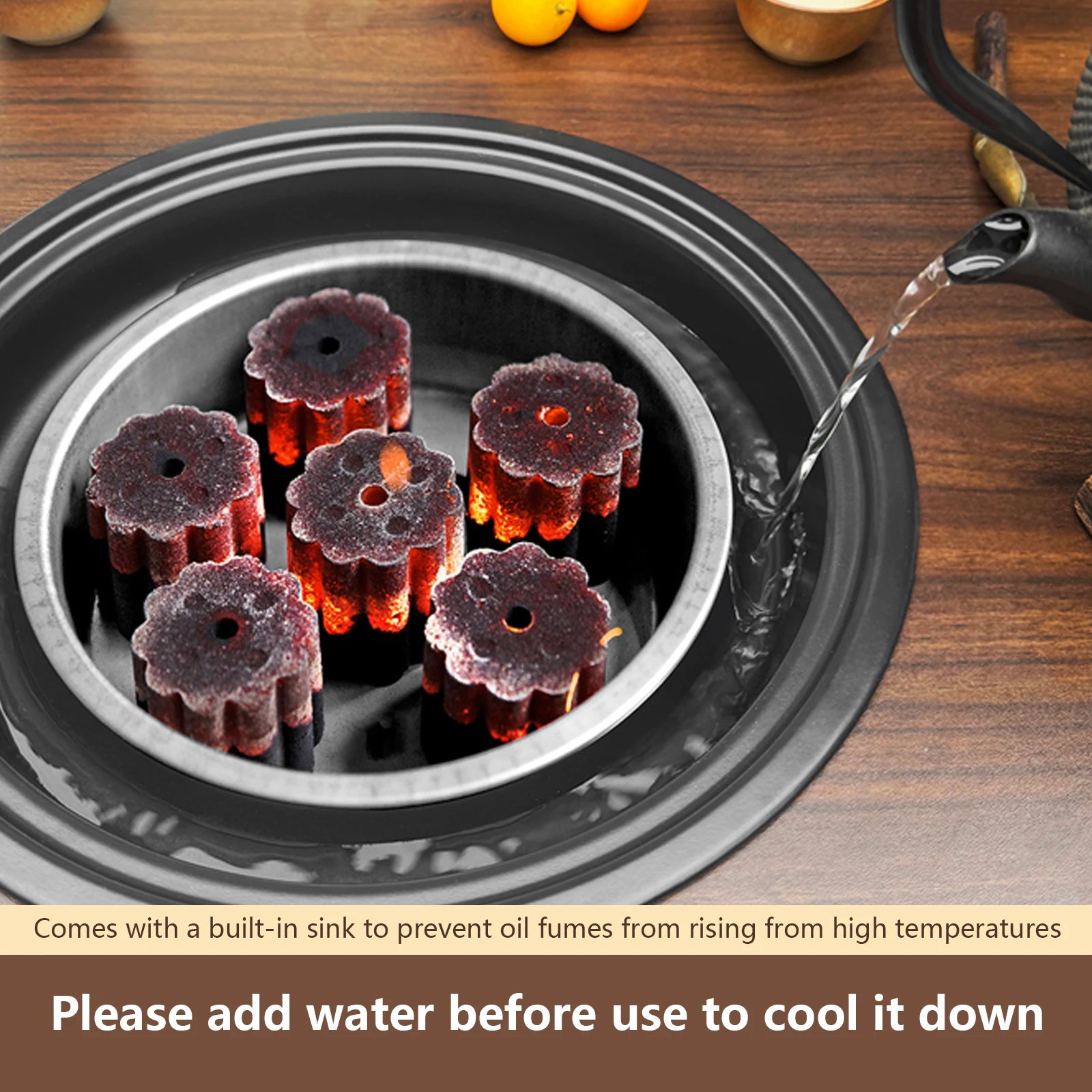 BISINNA Outdoor Folding Barbeque Stove Portable Camping BBQ Charcoal Grill With Widen Desktop Patio Tea Boiling