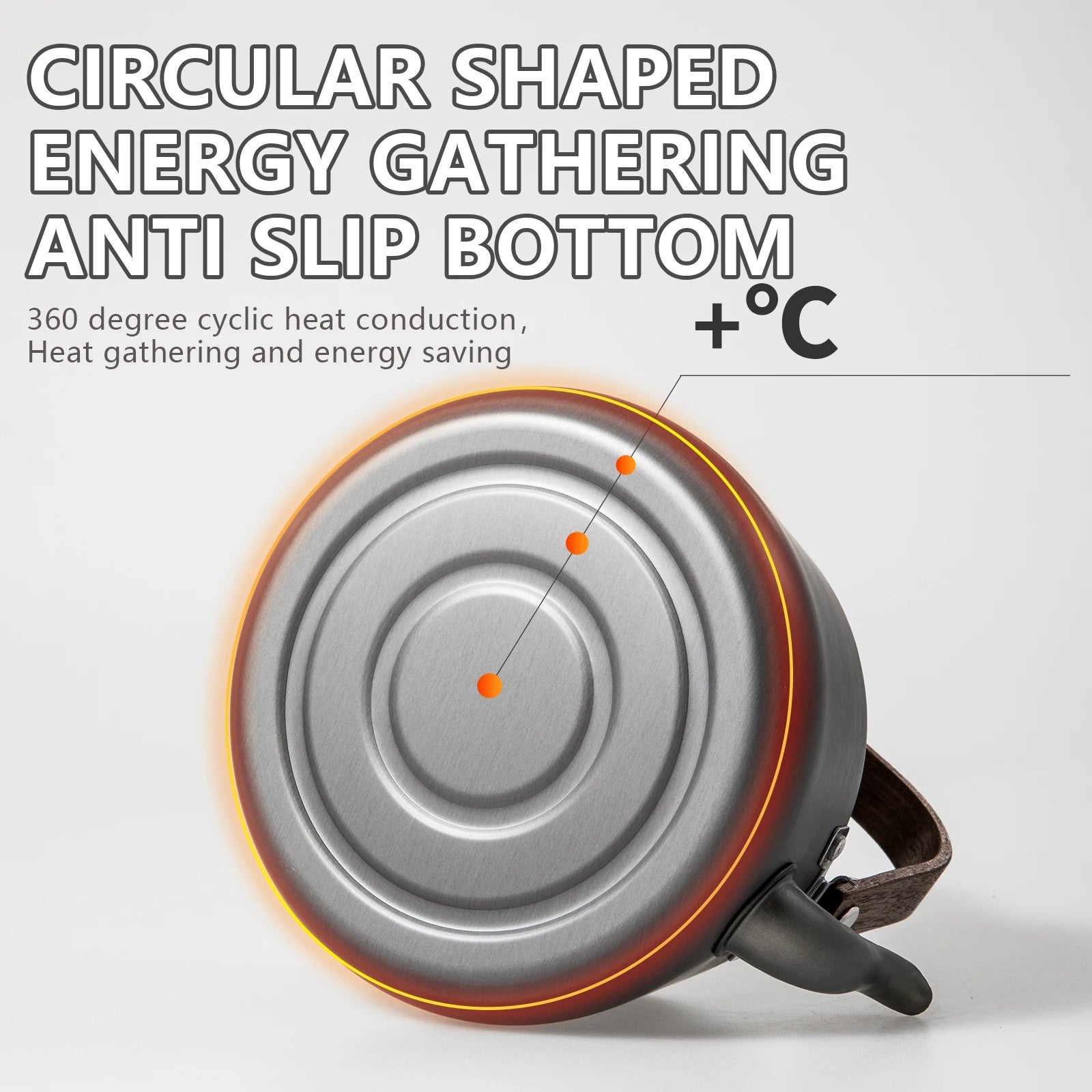 BISINNA 1.1L Camping Water Kettle Lightweight Portable Aluminum Alloy Teapot Outdoor Tourism Picnic Hiking Cookware