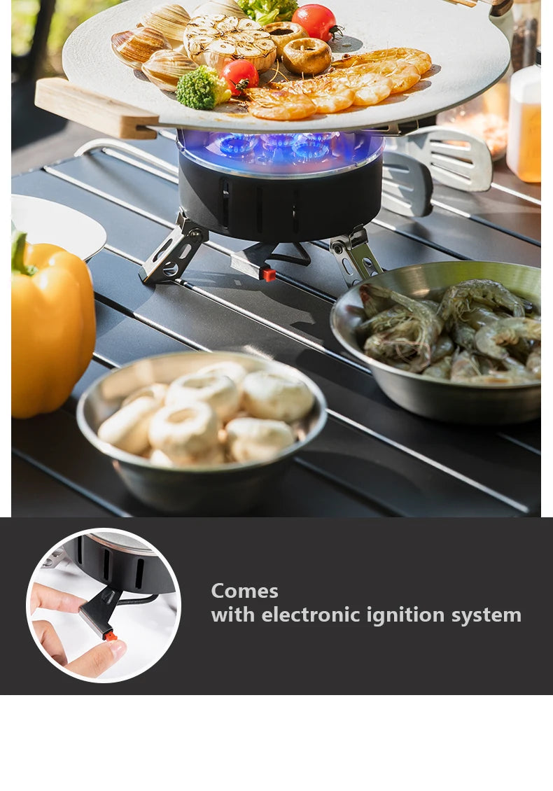 BISINNA Camping Gas Stove Portable Furnace Strong Firepower Burner Outdoor Barbecue Picnic Hiking Tourism Supplies