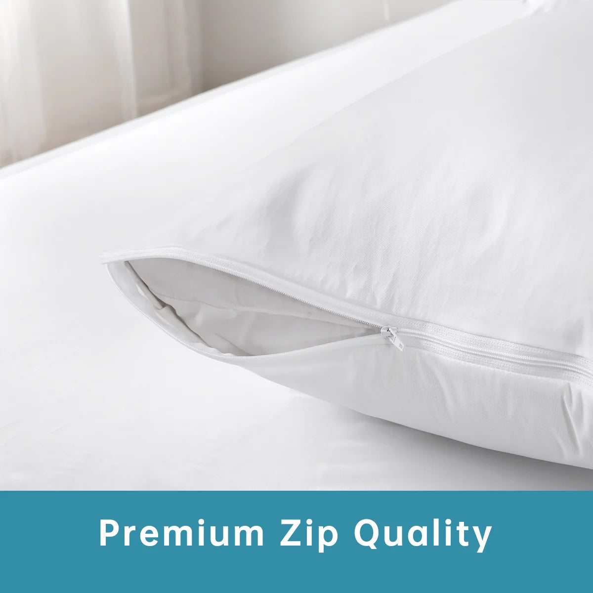 2pcs Cooling & Waterproof Pillowcases (Q-Max: 0.35) 100% Cooling Nylon Jacquard Pillow Cover with Zipper for Hot Sleepers Summer