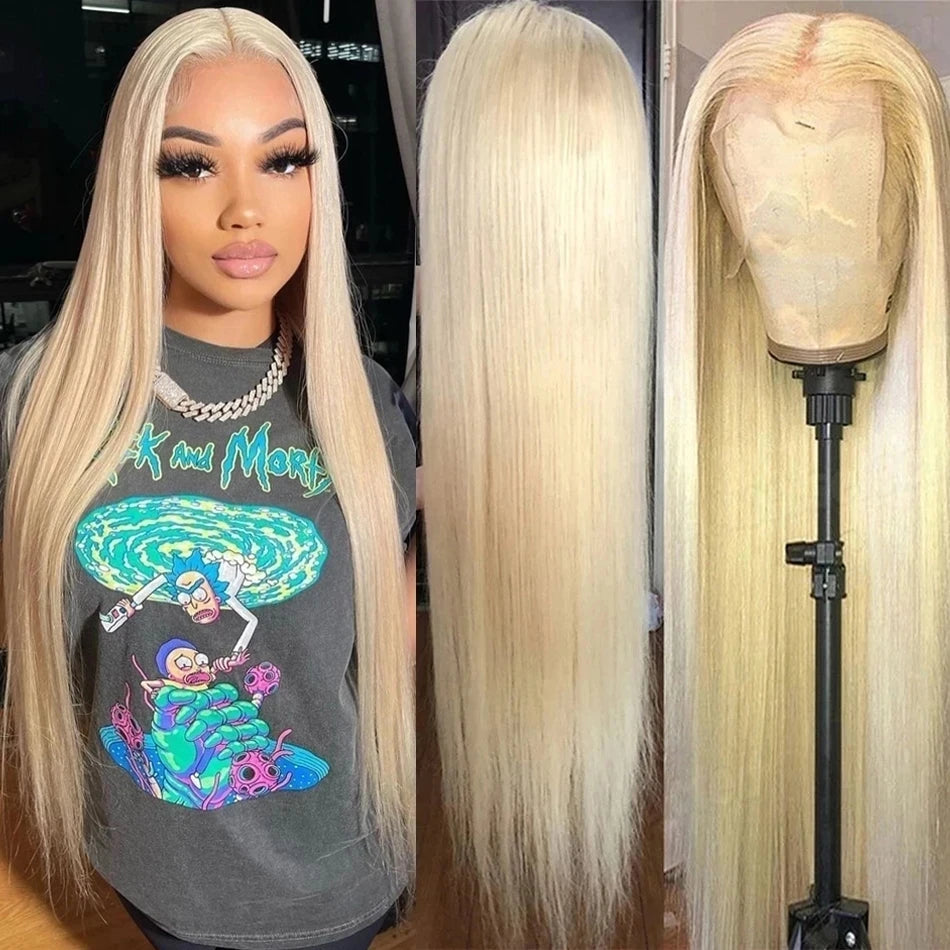 Blonde 613 HD 13x6 Lace Frontal Wigs Pre pucked Lace Front Human Hair Wigs For Women Straight Human Hair Wigs Can Be Dyed