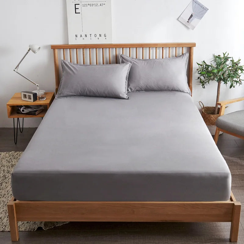 85% Cotton Bed Sheet with Elastic Band Replacement Fitted Bed Sheet Eur Mattress Protective Cover 135/140/160  Double Linens