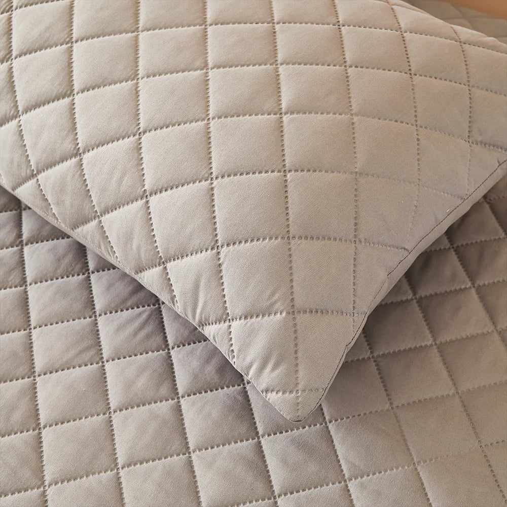 2pcs Waterproof Throw Pillowcases Envelope Soft Breathable Pillow Covers for Bed Protector 50x75cm, Grey/Blue/Green