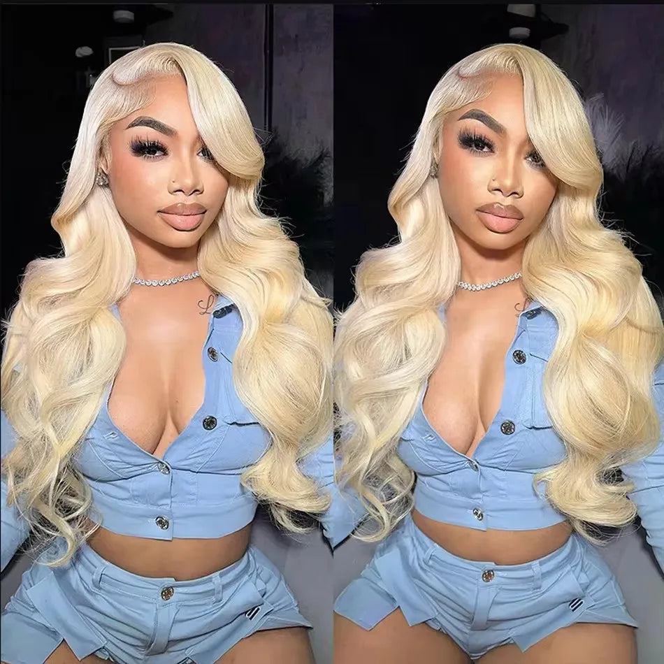 Blonde 613 13x6 HD Lace Frontal Wigs Brazilian Body Wave Lace Front Human Hair Wigs Pre plucked Body Wave 613 Lace Frontal Wigs