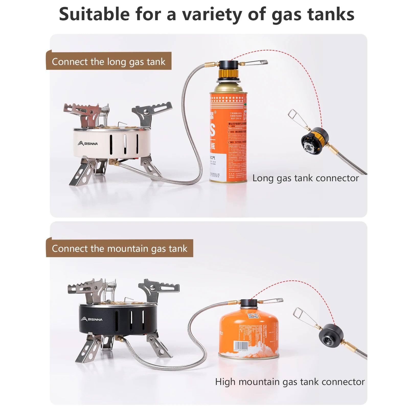 BISINNA Camping Gas Stove Portable Furnace Strong Firepower Burner Outdoor Barbecue Picnic Hiking Tourism Supplies