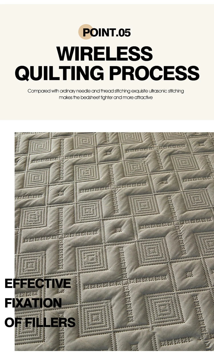 Waterproof Bed Sheet Quilted Throw Mattress Cover for Winter Elastic Fitted Sheet  Protector Full Queen King 160/140*200cm
