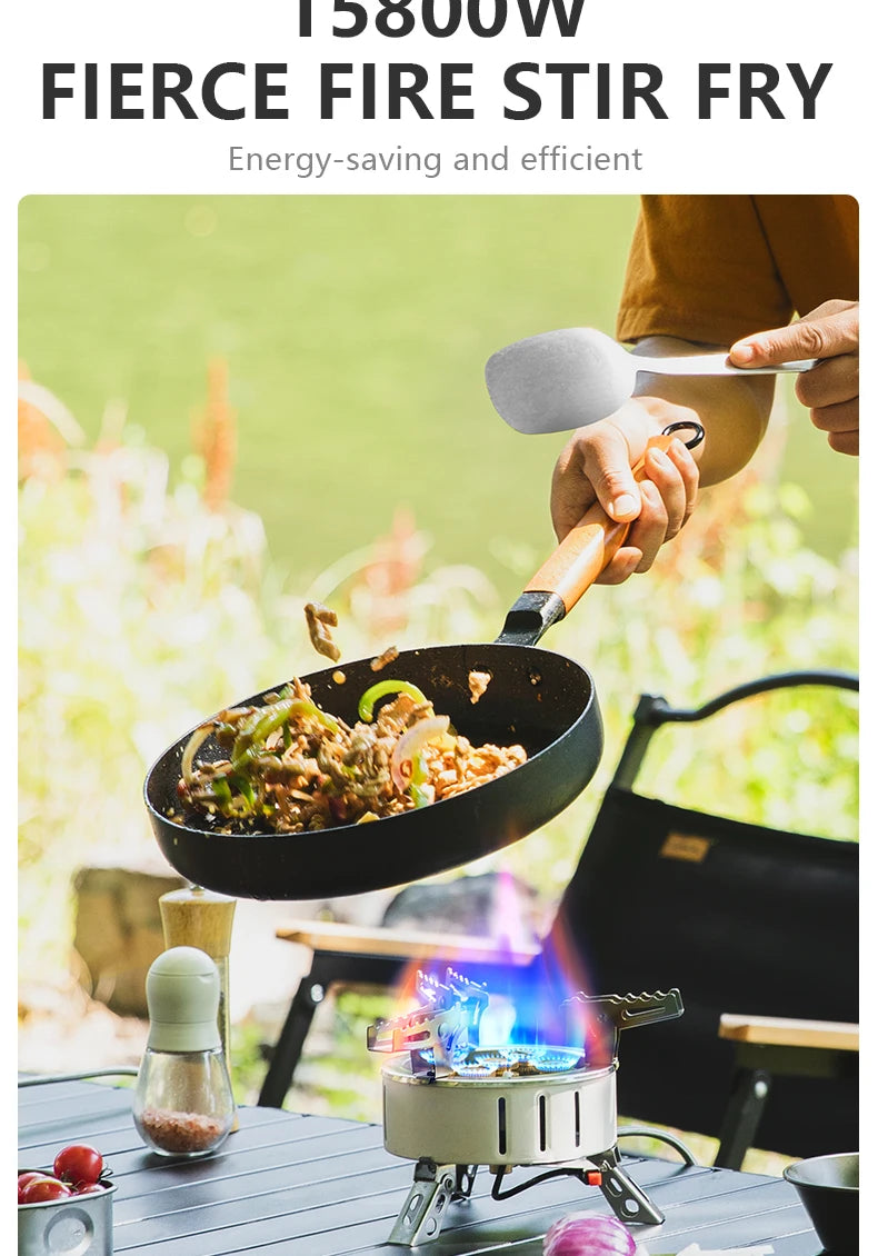 BISINNA Camping Gas Stove Portable Furnace Strong Firepower Burner Outdoor Barbecue Picnic Hiking Tourism Supplies