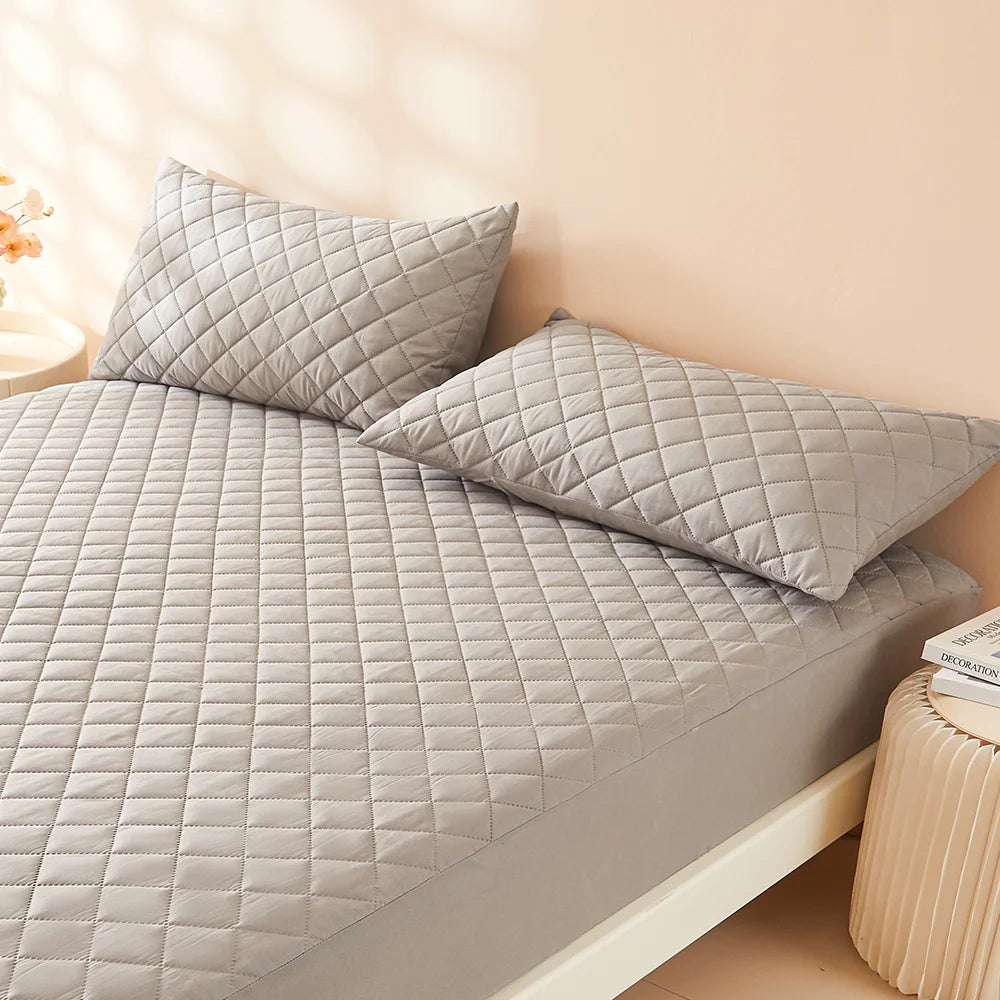 2pcs Waterproof Throw Pillowcases Envelope Soft Breathable Pillow Covers for Bed Protector 50x75cm, Grey/Blue/Green