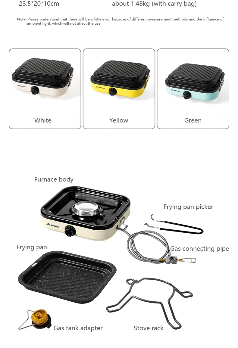 BISINNA Camping Gas Stove Portable High Firepower Split Cassette Furnace Outdoor Gas Burner for BBQ Picnic