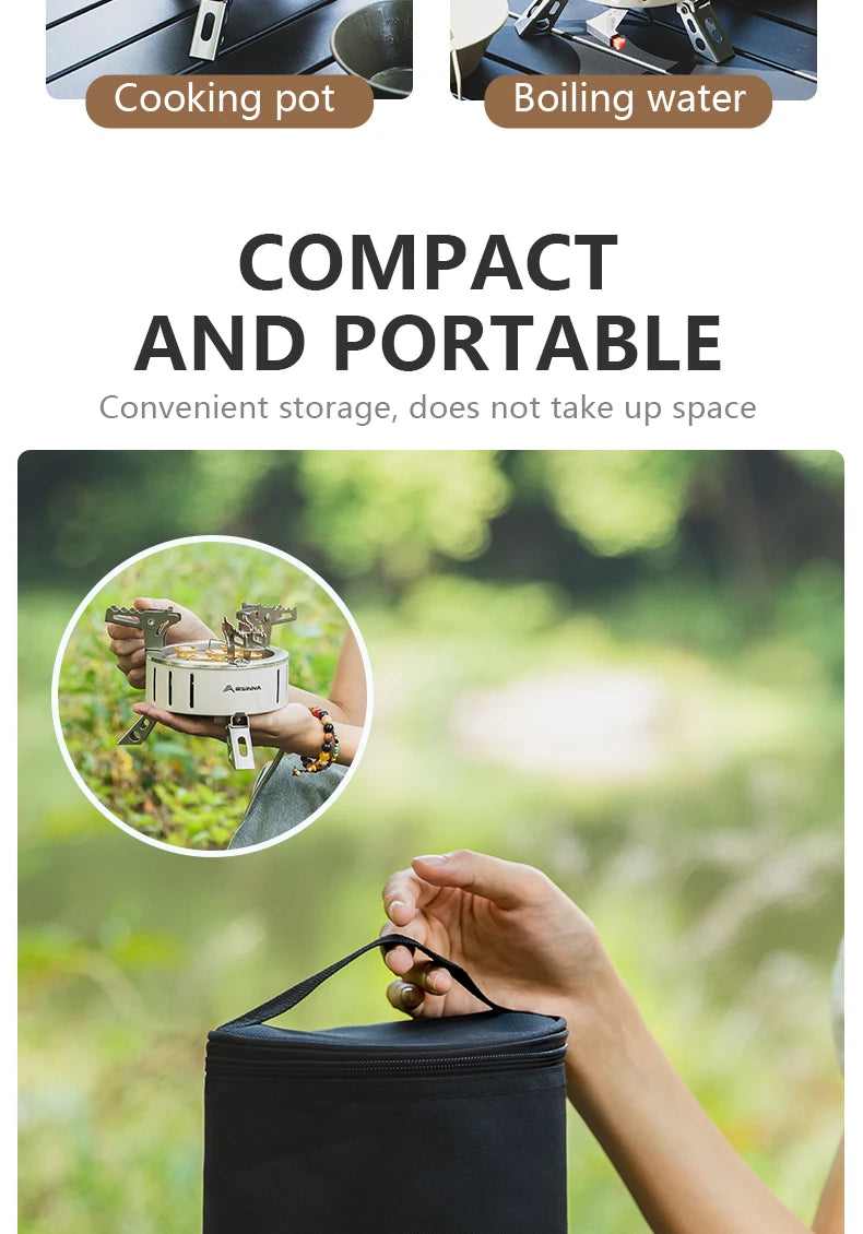 BISINNA Camping Gas Stove Portable Furnace Strong Firepower Burner Outdoor Barbecue Picnic Hiking Tourism Supplies