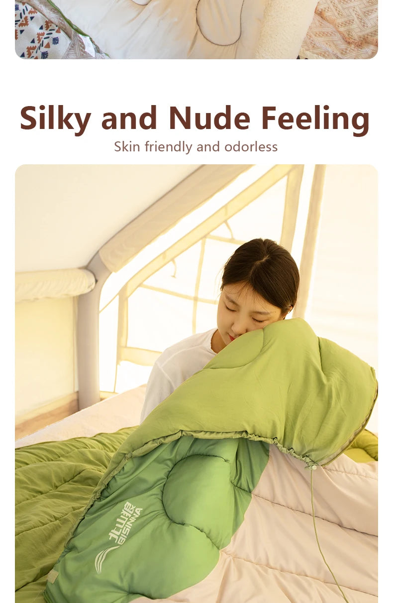 BISINNA 120cm Width Large Winter Cotton Sleeping Bag Outdoor Lightweight Camping Supplies Hiking Trekking Tourism