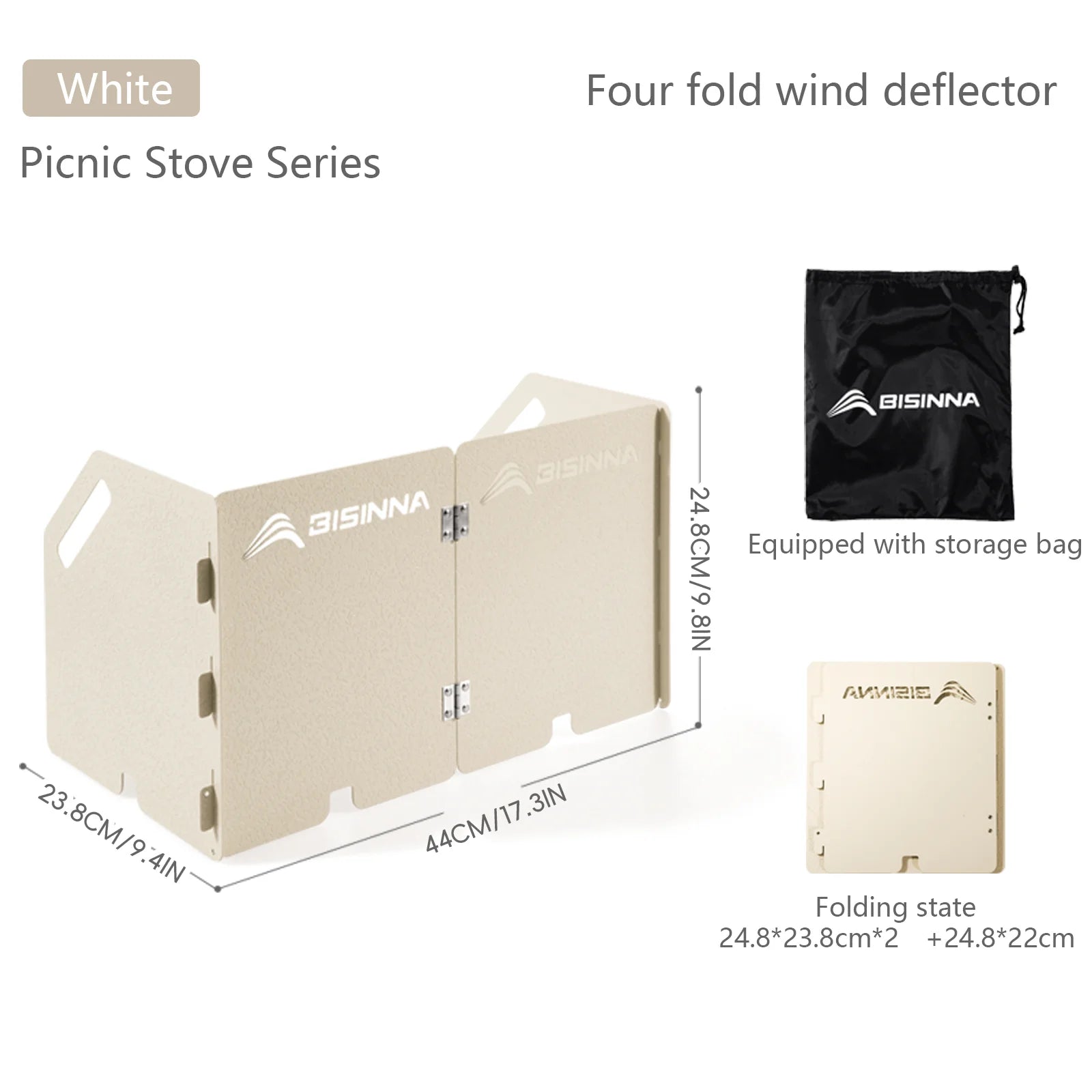 BISINNA Folding Gas Stove Windshield Camping Cooking Burner Windproof Screen For Outdoor Picnic Cassette Stove