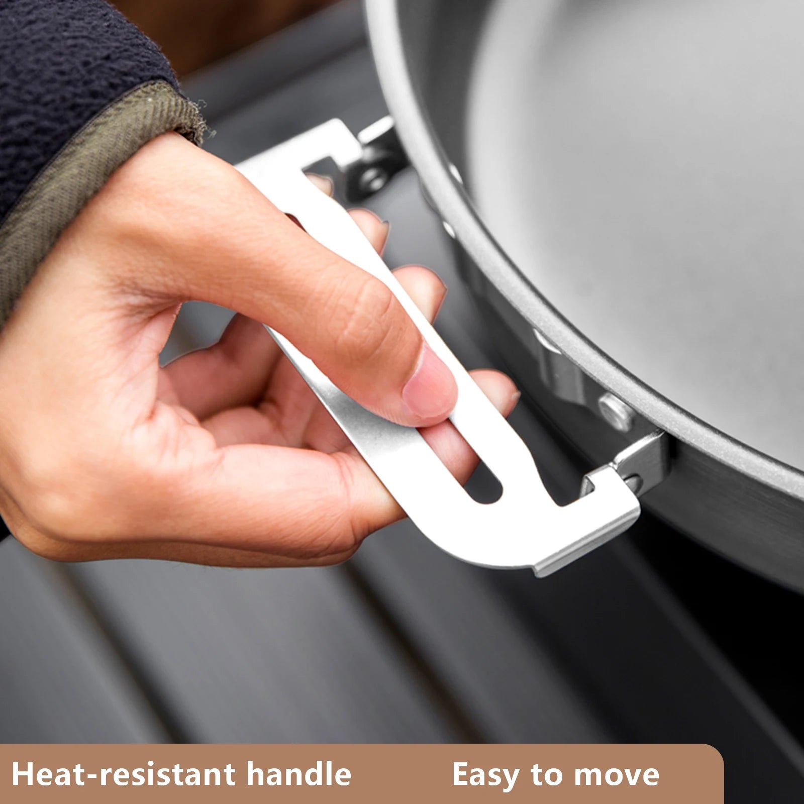 BISINNA Camping Cookware Set Outdoor Portable Tableware Pot Kettle Kitchen Equipment Frying Steaming Household Utensils Picnic