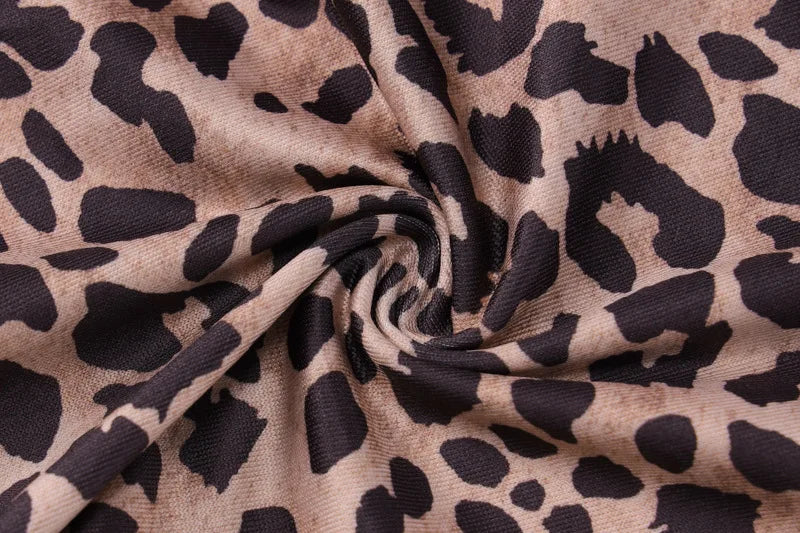 Joskaa Leopard Print Halter Jumpsuits Women Sexy Deep V-Neck Backles Bodycon One Piece Rompers 2024 Summer Vacation Outfits