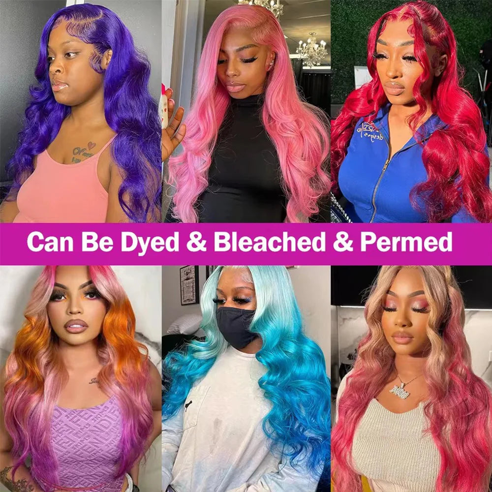 Blonde 613 13x6 Lace Frontal Wigs Pre plucked Body Wave Human Hair Wigs HD 613 Lace Front Human Hair Wigs For Women Can Be Dyed