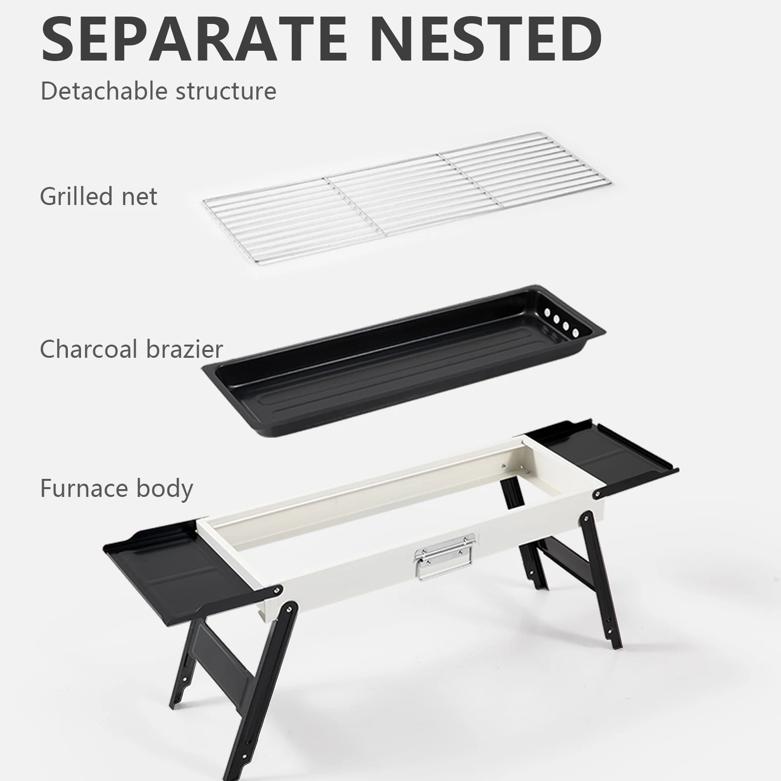 BISINNA Outdoor Barbecue Grill Portable Folding Charcoal Stove Camping Burner Brazier for Travel Picnic BBQ