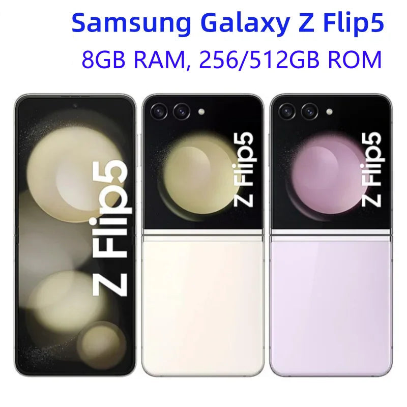 Samsung Galaxy Z Flip 5 Z Flip5 5G F731B F731N F731U1 6.7" AMOLED 8GB 256/512GB NFC Foldable 98% New Original Cell Phone