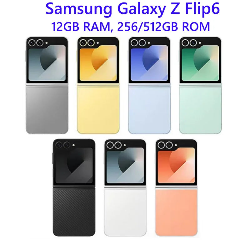 Samsung Galaxy Z Flip 6 Z Flip6 5G F741B F741U1 F741N 6.7" 12GB 256/512GB NFC Snapdragon Original Foldable 98% New Cell Phone