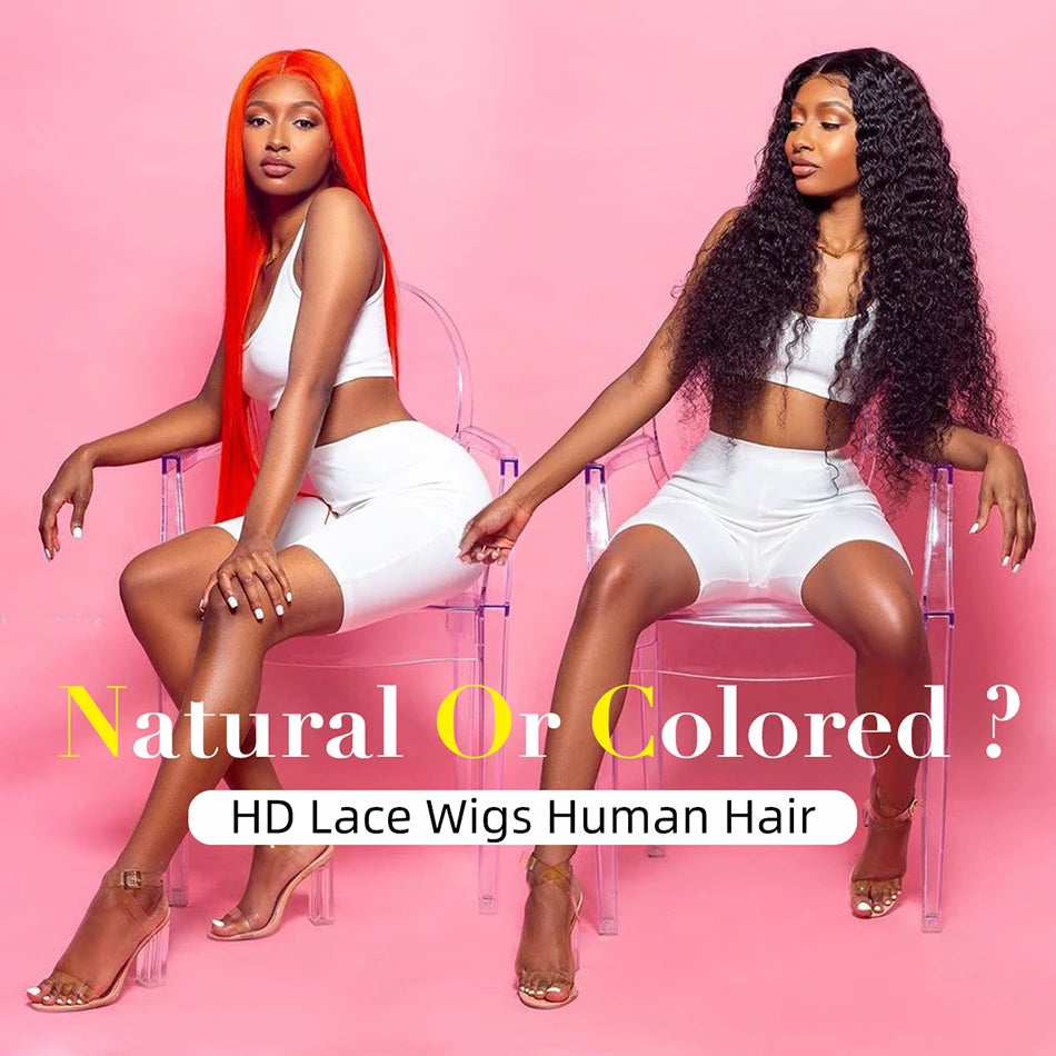 4 Chocolate Brown 13x6 HD Lace Frontal Wig Pre pucked Colored Lace Front Human Hair Wigs For Women Bone Straight Human Hair Wig