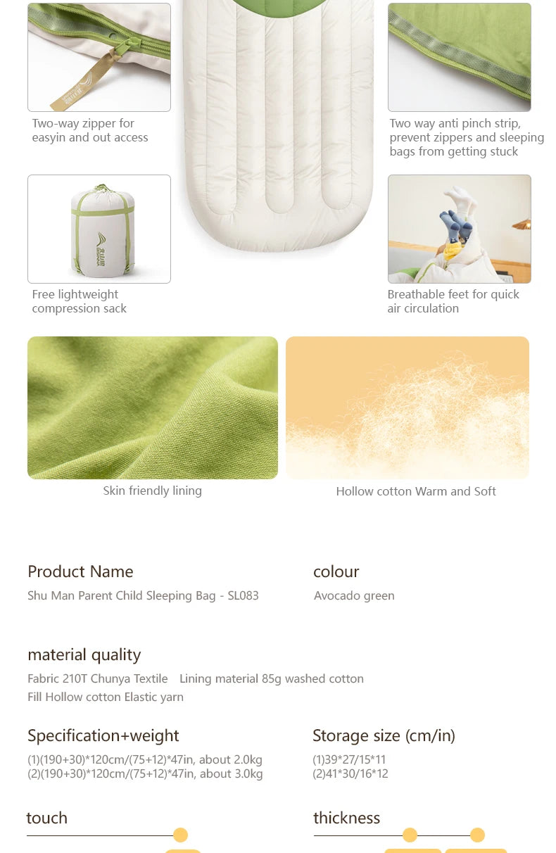 BISINNA 120cm Width Large Winter Cotton Sleeping Bag Outdoor Lightweight Camping Supplies Hiking Trekking Tourism