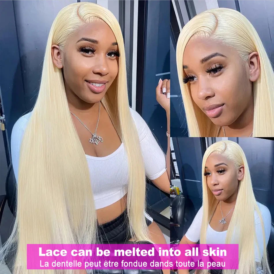 Blonde 613 13x6 HD Lace Frontal Wig 13x4 Lace Front Human Hair Wigs Pre plucked Straight Human Hair Wigs For Women