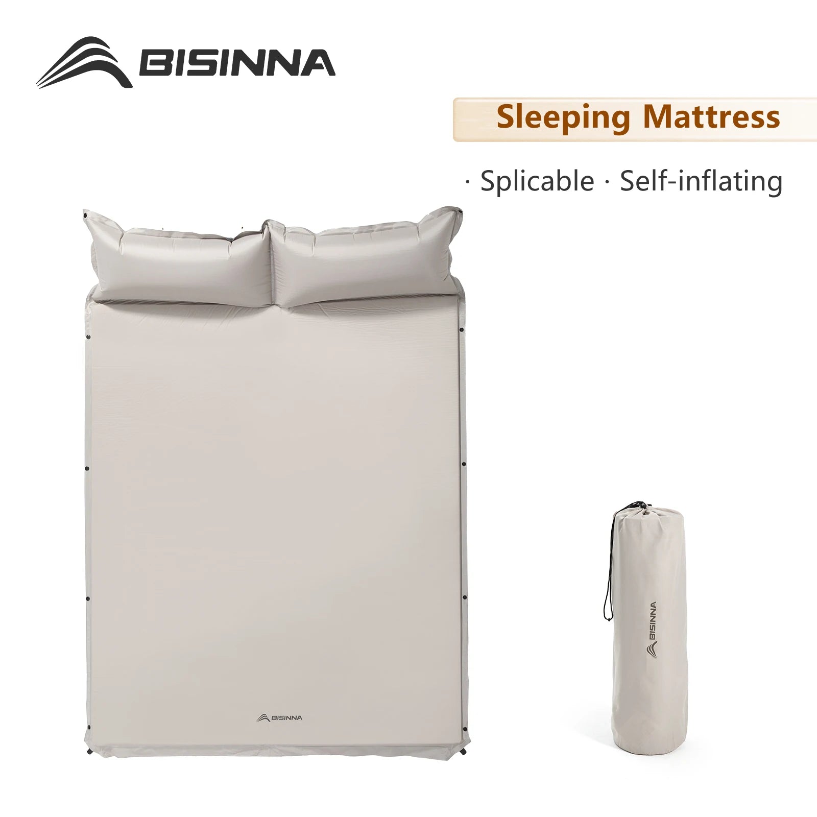 BISINNA Inflatable Mattress Outdoor Tent Camping Mats Self-inflating Mattress Spliced Air Bed Thick