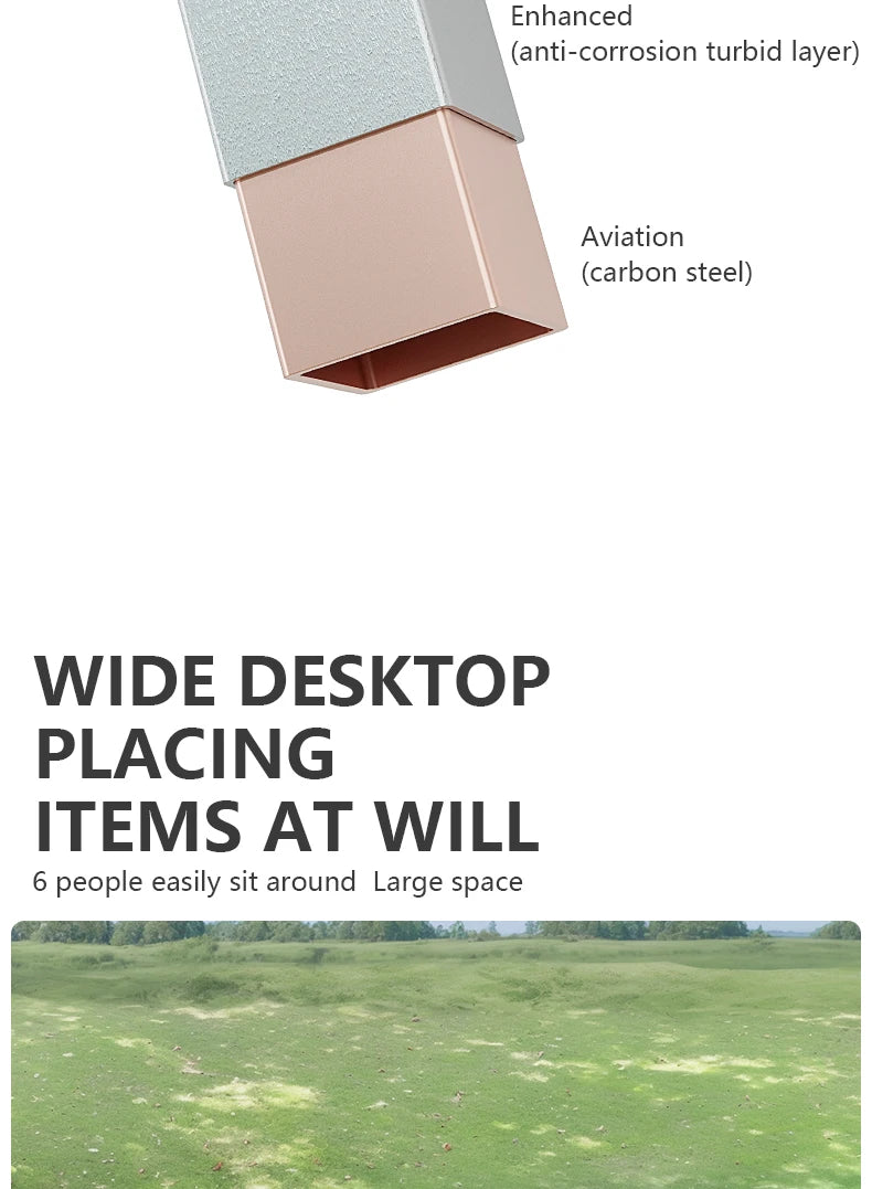 BISINNA Outdoor Egg Roll Table Portable Folding Table Carbon Steel Desk for Picnic Camping Hiking Travel Barbeque With Carry Bag