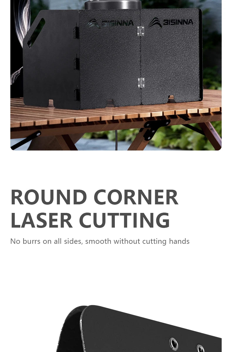 BISINNA Folding Gas Stove Windshield Camping Cooking Burner Windproof Screen For Outdoor Picnic Cassette Stove