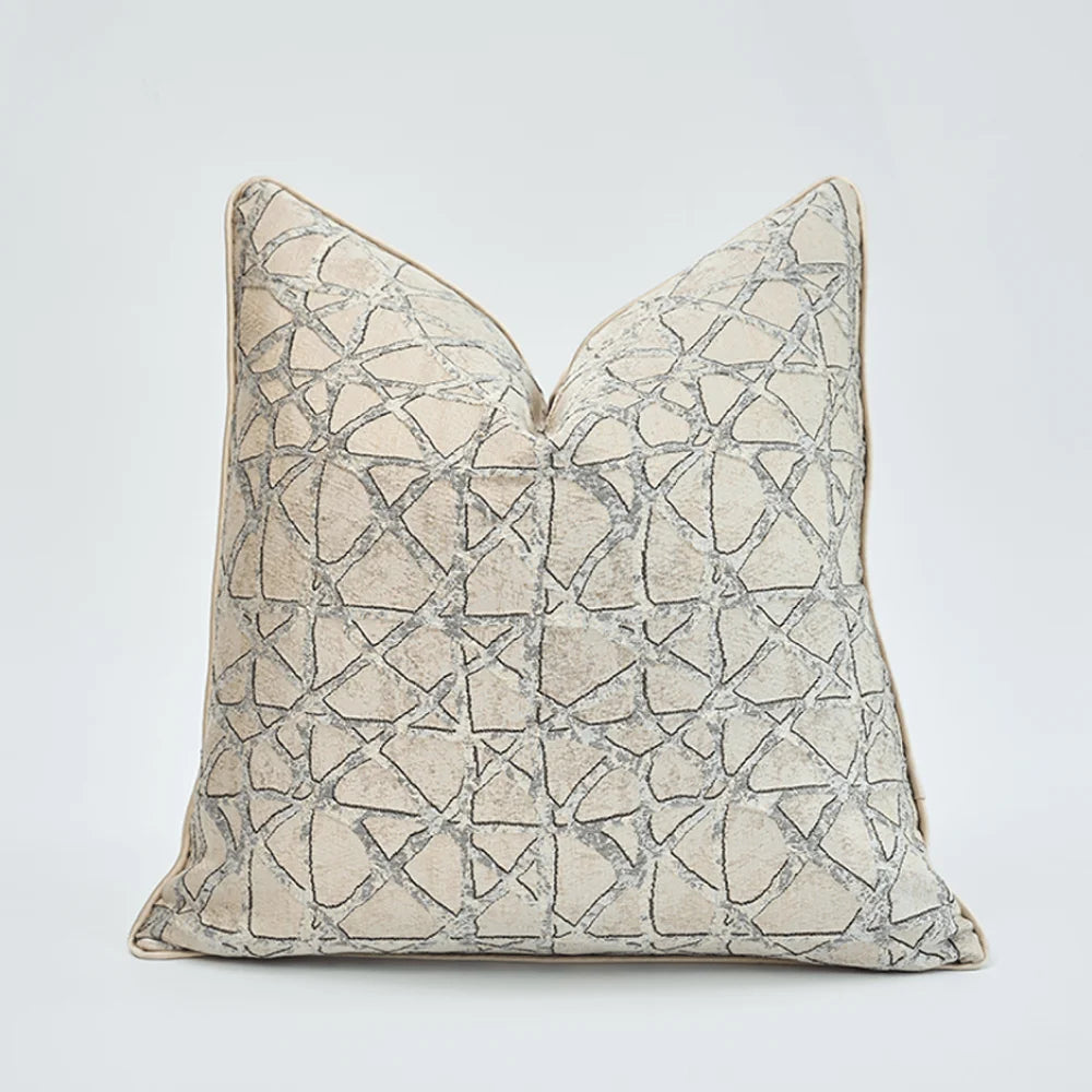 Throw Decor Pillow Covers (no filling)  for Couch Sofa Bed, GreyBeige Cushion Covers 45x45cm/50x50cm